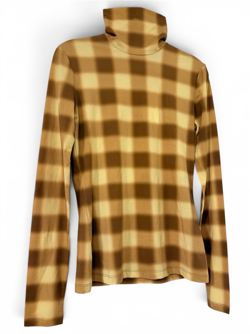 Proenza Schouler Women XS Gold Brown Plaid Turtleneck Top NWT Luxury Designer - Picture 16 of 16